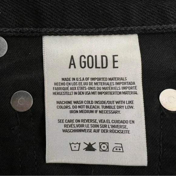 AGOLDE Cherie High Rise Straight Jeans in Distortion Black Distressed Size 24 - Picture 11 of 13